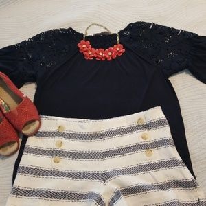Loft lace sleeve blouse